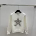 Dior Women's Authentic Luxury Cozy Knit Sweater with Intricate Sparkling Star Sequin Embellishment and Classic Crew Neck Design #A56307
