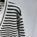 Dior Women's Authentic Luxury Striped V-Neck Cardigan Knitwear Featuring Gold Accent Buttons and Elegant Monogram Logo Detail #A56308