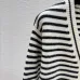 Dior Women's Authentic Luxury Striped V-Neck Cardigan Knitwear Featuring Gold Accent Buttons and Elegant Monogram Logo Detail #A56308