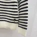 Dior Women's Authentic Luxury Striped V-Neck Cardigan Knitwear Featuring Gold Accent Buttons and Elegant Monogram Logo Detail #A56308