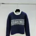 Dior Women's Luxury Fluffy Knit Logo Sweater  Featuring Contrast Christian Dior Signature Intarsia and Cozy Crew Neckline. #A56312