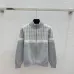 Dior Women's Luxury Houndstooth Knit Zip-Up Jacket Sweater Featuring Elegant Mock Turtleneck and Sophisticated Wool Blend Texture #A56314