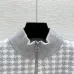 Dior Women's Luxury Houndstooth Knit Zip-Up Jacket Sweater Featuring Elegant Mock Turtleneck and Sophisticated Wool Blend Texture #A56314