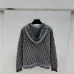 Dior Women's Luxury Knit Hoodie Jacket, Featuring Signature Oblique Monogram Jacquard and Sporty Button-Up Silhouette with Hood. #A56315