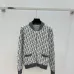 Dior Women's Luxury Monogram Zip-Up Knit Bomber Jacket, Featuring Signature Oblique Jacquard and Two Convenient Front Pockets. #A56309