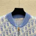 Dior Women's Luxury Monogram Zip-Up Knit Bomber Jacket, Featuring Signature Oblique Jacquard and Two Convenient Front Pockets. #A56309