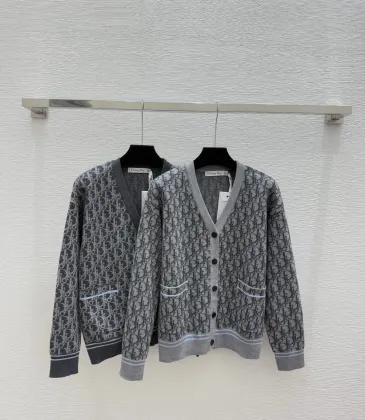 Dior Women's Luxury Monogram Zip-Up Knit Bomber Jacket, Featuring Signature Oblique Jacquard and Two Convenient Front Pockets. #A56310