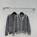 Dior Women's Luxury Monogram Zip-Up Knit Bomber Jacket, Featuring Signature Oblique Jacquard and Two Convenient Front Pockets. #A56310