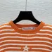 Dior Women's Striped Crewneck Knit Sweater with Star and Logo #A54829