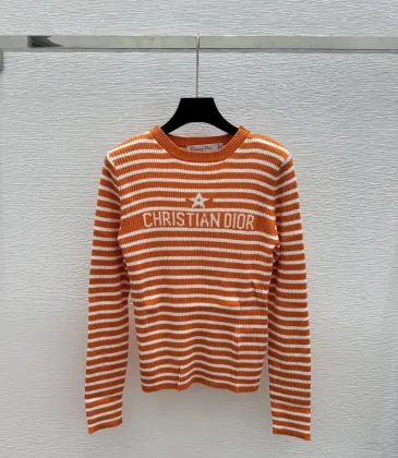 Dior Women's Striped Crewneck Knit Sweater with Star and Logo #A54829