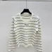 Dior Women's Striped Knit Sweater with Embossed Pattern and Logo #A54571