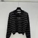 Dior Women's Striped Knit Sweater with Embossed Pattern and Logo #A54571