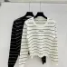 Dior Women's Striped Knit Sweater with Embossed Pattern and Logo #A54571