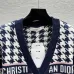 Dior Women's V-Neck Cardigan  Houndstooth Pattern with Christian Dior Logo Detail for Luxury Fashion Lovers #A57755