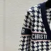 Dior Women's V-Neck Cardigan  Houndstooth Pattern with Christian Dior Logo Detail for Luxury Fashion Lovers #A57755
