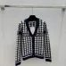 Dior Women's V-Neck Cardigan  Houndstooth Pattern with Christian Dior Logo Detail for Luxury Fashion Lovers #A57755