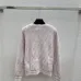 Fendi Women's Luxurious Fuzzy Knit Cardigan Featuring Pink and White FF Monogram and Contrast Trims #A56339