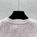 Fendi Women's Luxurious Fuzzy Knit Cardigan Featuring Pink and White FF Monogram and Contrast Trims #A56339