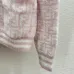 Fendi Women's Luxurious Fuzzy Knit Cardigan Featuring Pink and White FF Monogram and Contrast Trims #A56339