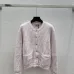 Fendi Women's Luxurious Fuzzy Knit Cardigan Featuring Pink and White FF Monogram and Contrast Trims #A56339