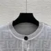 Fendi Women's Luxurious Lightweight Monogram Cardigan  Featuring Signature FF Logo Jacquard and Elegant Crew Neck Silhouette #A56332