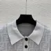 Fendi Women's Luxurious Short Sleeve Knit Polo Top Featuring Iconic FF Monogram Jacquard and Classic Contrast Collar. #A56333