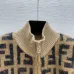Fendi Women's Luxury High-Neck Sweater  Featuring Iconic All-Over FF Monogram Pattern and Cozy Fuzzy Knit Texture #A56330