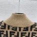 Fendi Women's Luxury High-Neck Sweater  Featuring Iconic All-Over FF Monogram Pattern and Cozy Fuzzy Knit Texture #A56330