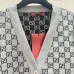 Gucci Monogrammed GG Jacquard V-Neck Cardigan in Grey Knit Fabric #A54561