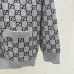Gucci Monogrammed GG Jacquard V-Neck Cardigan in Grey Knit Fabric #A54561
