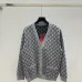 Gucci Monogrammed GG Jacquard V-Neck Cardigan in Grey Knit Fabric #A54561