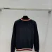 Gucci Women's Luxurious Sapphire Blue Knit Sweater  Featuring Signature Web Stripe Trims and Subtle Monogram Open Knit Detail. #A56320