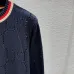 Gucci Women's Luxurious Sapphire Blue Knit Sweater  Featuring Signature Web Stripe Trims and Subtle Monogram Open Knit Detail. #A56320