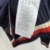 Gucci Women's Luxurious Sapphire Blue Knit Sweater  Featuring Signature Web Stripe Trims and Subtle Monogram Open Knit Detail. #A56320