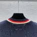 Gucci Women's Luxurious Sapphire Blue Knit Sweater  Featuring Signature Web Stripe Trims and Subtle Monogram Open Knit Detail. #A56321