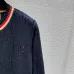 Gucci Women's Luxurious Sapphire Blue Knit Sweater  Featuring Signature Web Stripe Trims and Subtle Monogram Open Knit Detail. #A56321