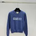 Gucci Women's Luxury Light Knit Monogram Sweater Featuring Bold Intarsia GUCCI Logo and Breathable Crew Neck Design #A56317