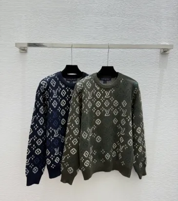 LV Women's Crewneck Sweaters  Monogram Pattern   Fair Isle Design in Dual Color Options for Luxury Fashion Lovers #A57760