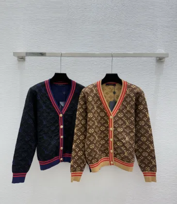 LV Women's Knitted Sweaters  Iconic Monogram Pattern in Dual Colors for Luxury Fashion Aficionados #A56291
