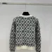 Louis Vuitton Women's Luxury Fuzzy Knit Cardigan  Featuring Iconic All-Over Monogram Jacquard and Cozy Crew Neck #A56324