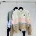 Miu Miu Striped Mohair Blend Cardigan with Embroidered Logo and Buttons #A54564