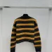 Miu Miu Women's Knitted Sweater  Vibrant Striped V   Neck Design with Intricate Patterns for Fashion   Forward Women #A56287