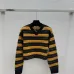 Miu Miu Women's Knitted Sweater  Vibrant Striped V   Neck Design with Intricate Patterns for Fashion   Forward Women #A56287
