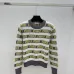 Miu Miu Women's Striped Logo Knit Sweater  Featuring Bold Miu Miu Intarsia Pattern and Comfortable Crew Neckline #A56342