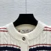 Miu Miu Women's Striped Logo Knit Sweater  Featuring Bold Miu Miu Intarsia Pattern and Comfortable Crew Neckline #A56343