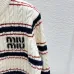 Miu Miu Women's Striped Logo Knit Sweater  Featuring Bold Miu Miu Intarsia Pattern and Comfortable Crew Neckline #A56343