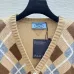 Prada Women's Argyle Cropped Cardigan with V-Neck and Button Front #A54566