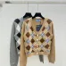 Prada Women's Argyle Cropped Cardigan with V-Neck and Button Front #A54566