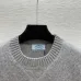 Prada Women's Knitted Sweater  Classic Grey Style with Orange Logo Embroidery for Luxury Fashion Fans #A56289