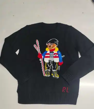 Ralph Lauren Polo Little Pony~ Autumn Winter New R Embroidered Baseball Jacket Cartoon Bear Sweater Loose Lazy Style Versatile Knitwear #A58640